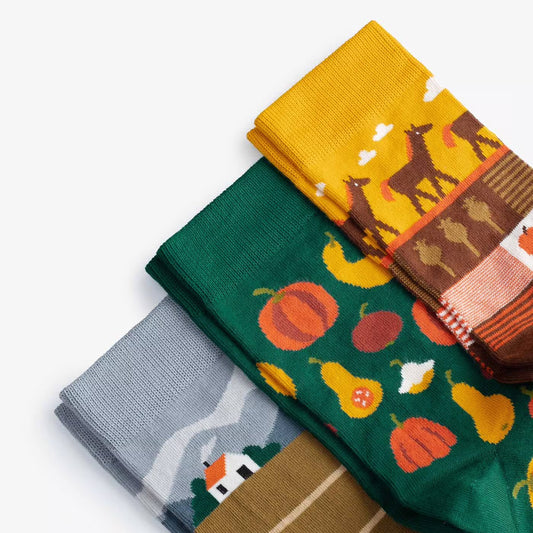 田舎の散歩ソックス｜３足入り