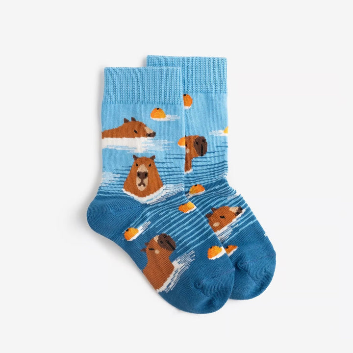 カピバラ柄キッズソックス｜１足入り