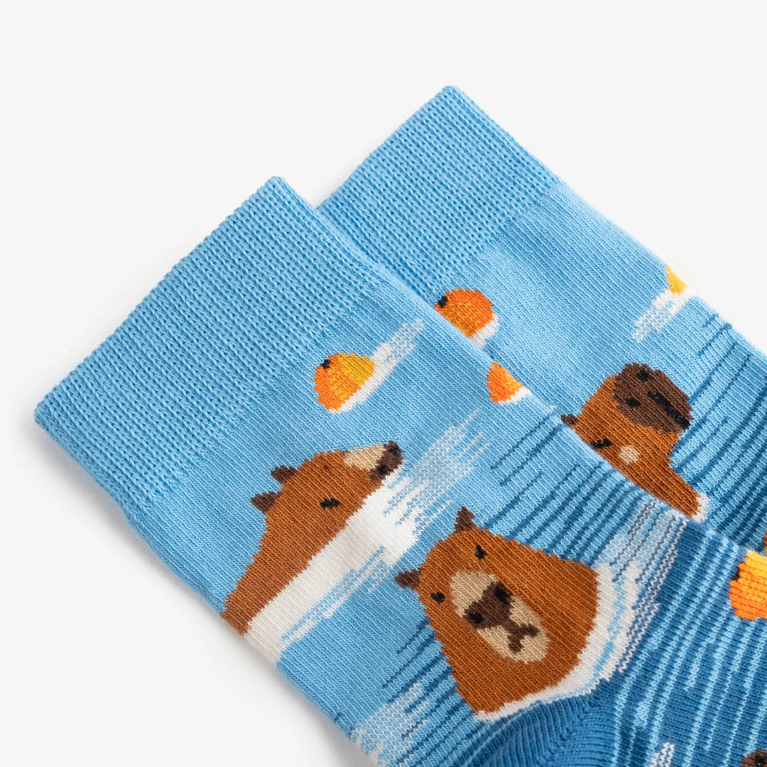 カピバラ柄キッズソックス｜１足入り