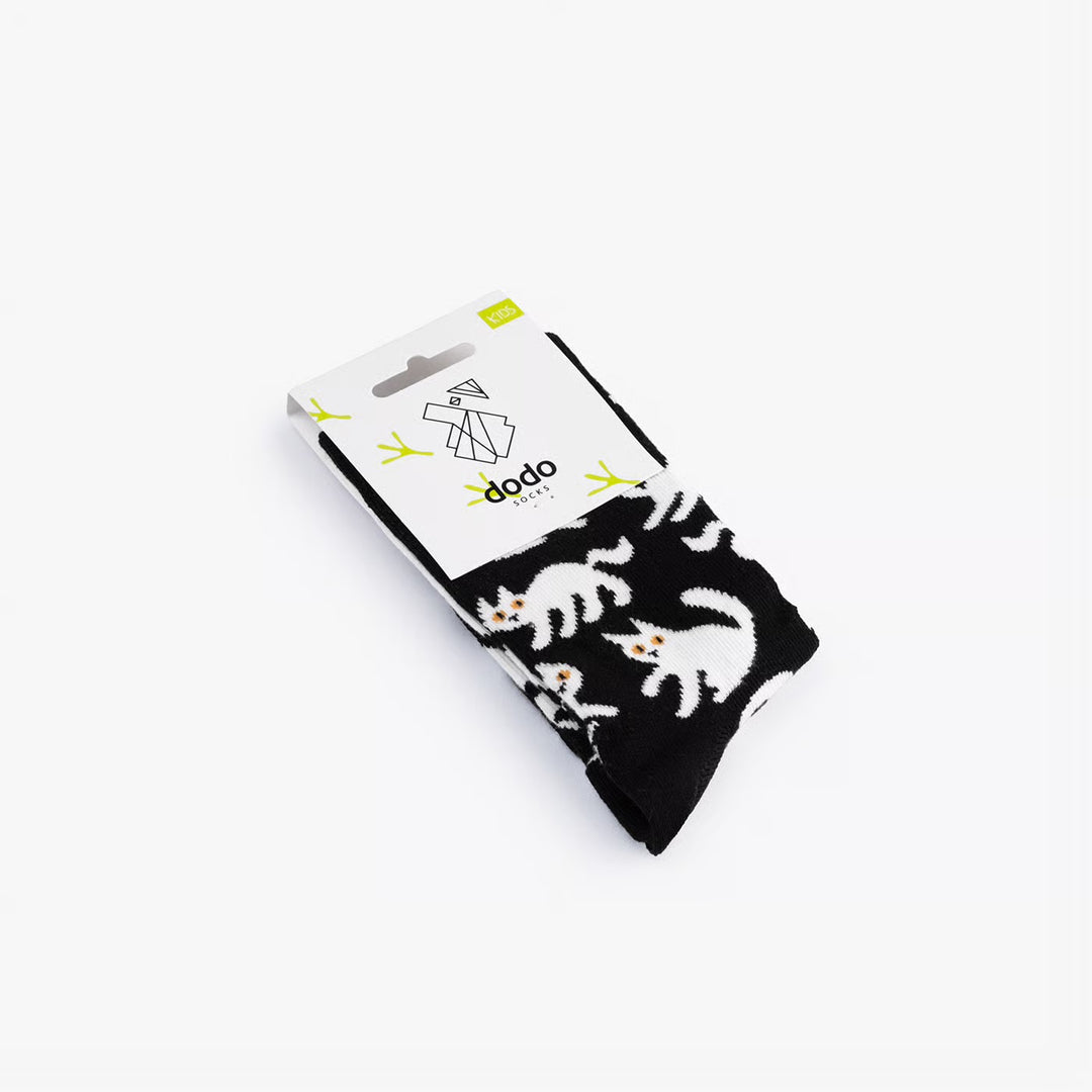 黒白猫キッズソックス｜１足入り
