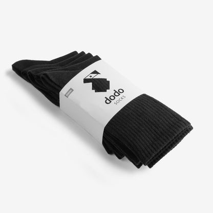 Dodo Socks All Black Medium Socks | 5-pack (medium length black socks | set of 5)