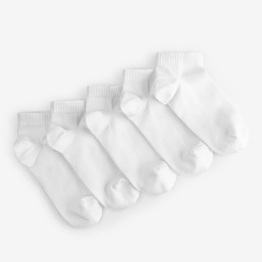 Dodo Socks All White Short Socks | 5-pack (White socks, short length | set of 5)
