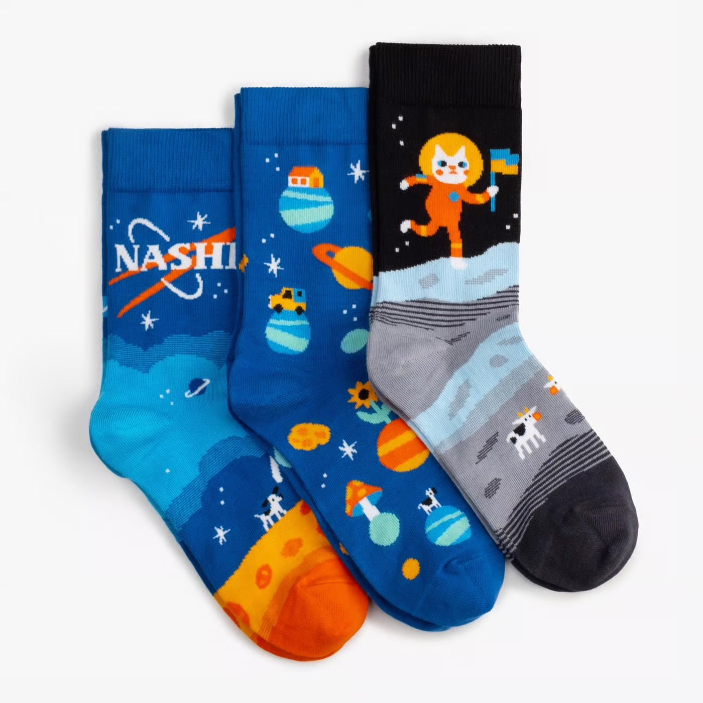 宇宙にゃ遊ソックス｜３足入り